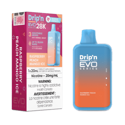 Drip'n EVO 28K Raspberry Peach Mango Ice Disposable Vape - DISPOSABLE - Mister Vapor