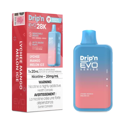 Drip'n EVO 28K Lychee Mango Melon Ice Disposable Vape - DISPOSABLE - Mister Vapor
