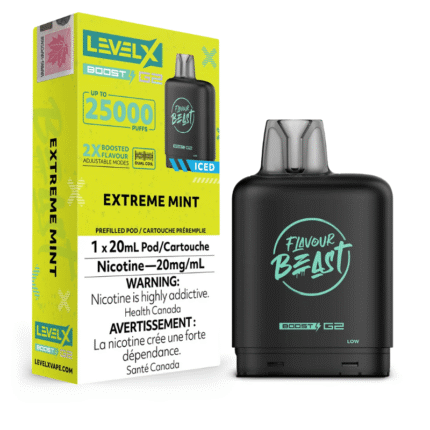 Level X G2 Boost Flavour Beast Pods - Extreme Mint Iced, 25k Puffs - Pods - Mister Vapor