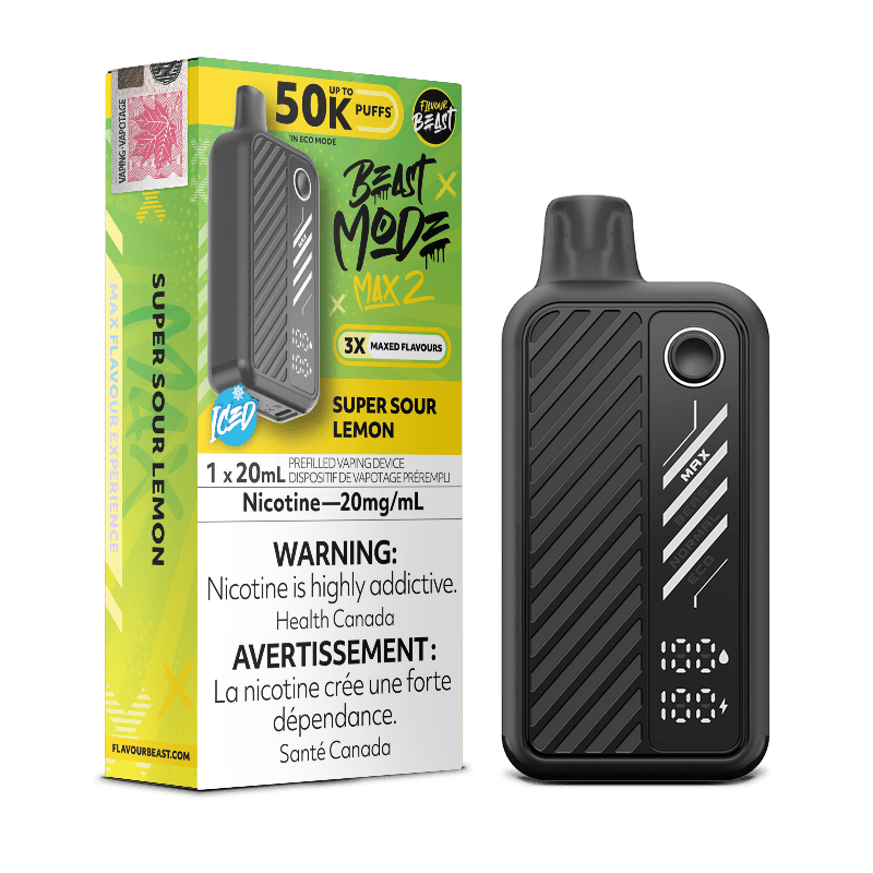Beast Mode Max 2 50K Super S.Lemon Ice By Flavour Beast - DISPOSABLE - Mister Vapor