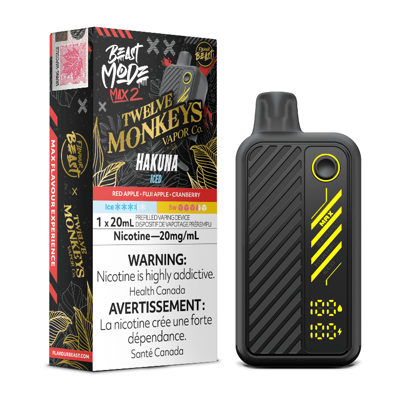Beast Mode Max 2 50K X Twelve Monkeys Hakuna Iced By Flavour Beast - DISPOSABLE - Mister Vapor