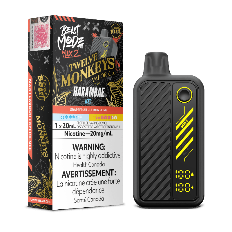 images Beast Mode Max 2 50K X Twelve Monkeys Harambae Iced By Flavour Beast - DISPOSABLE - Mister Vapor