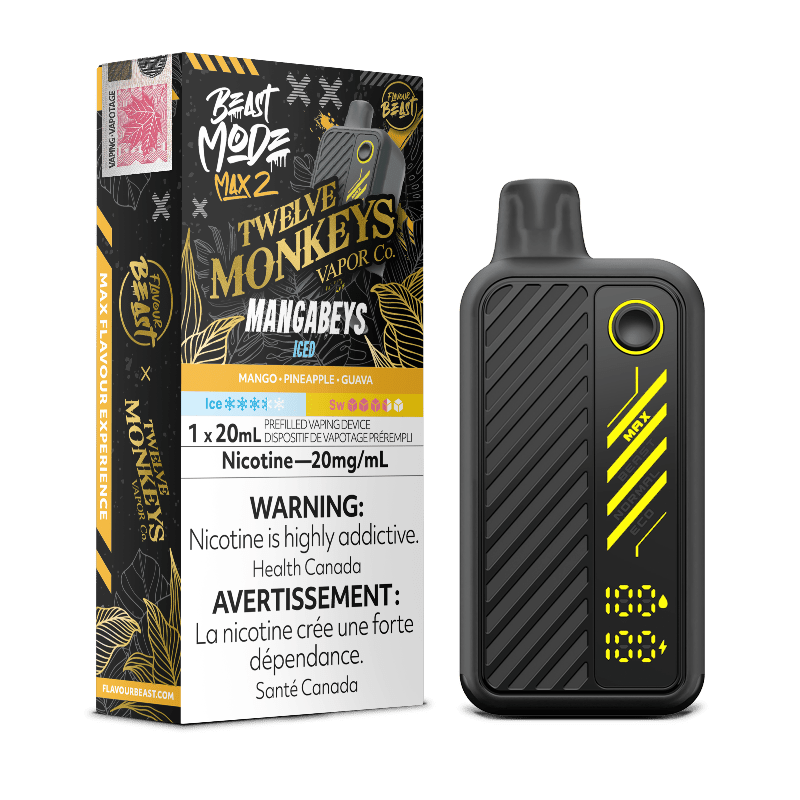 Beast Mode Max 2 50K X Twelve Monkeys Mangabeys Iced By Flavour Beast - DISPOSABLE - Mister Vapor
