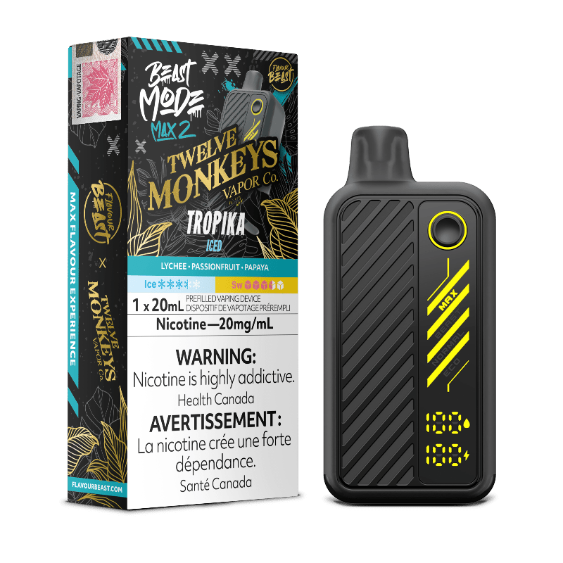 Beast Mode Max 2 50K X Twelve Monkeys Tropika Iced By Flavour Beast - DISPOSABLE - Mister Vapor