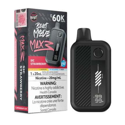 Flavour Beast - Beast Mode Max 3 60k Sic Strawberry Iced Disposable Vape - DISPOSABLE - Mister Vapor