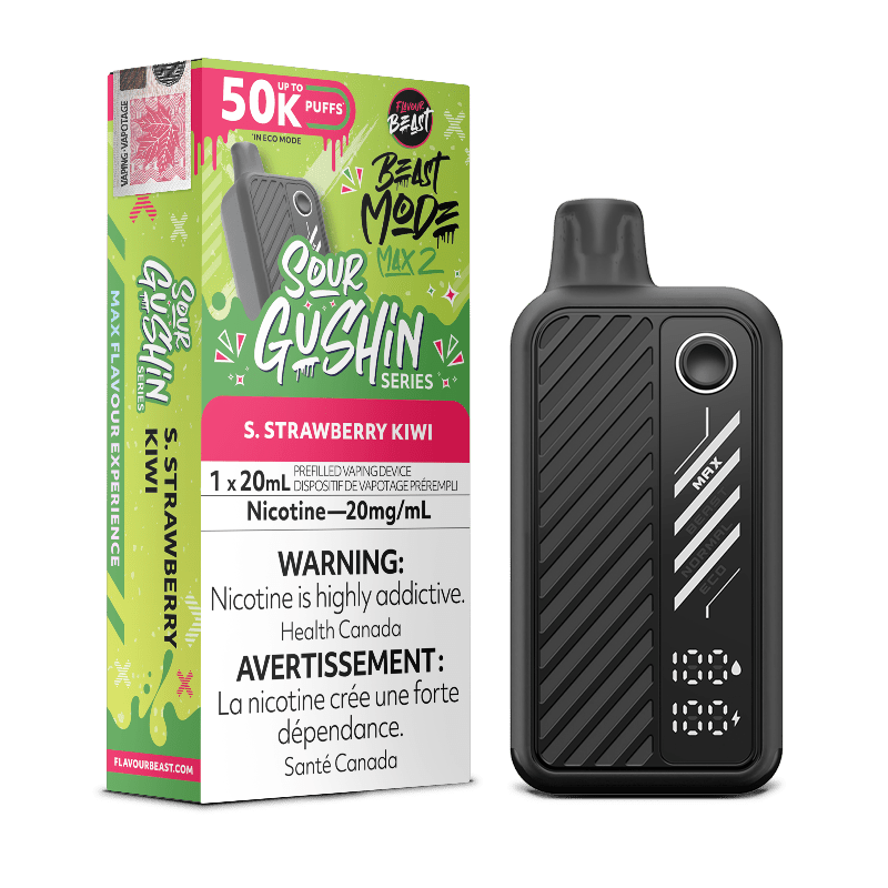 Beast Mode Max 2 50K Sour Gushin Series S. Strawberry Kiwi By Flavour Beast - DISPOSABLE - Mister Vapor