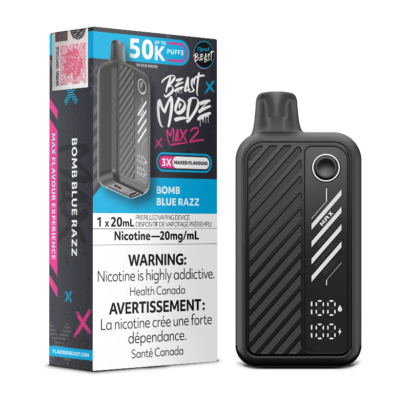 Beast Mode Max 2 50K Bomb Blue Razz By Flavour Beast - DISPOSABLE - Mister Vapor