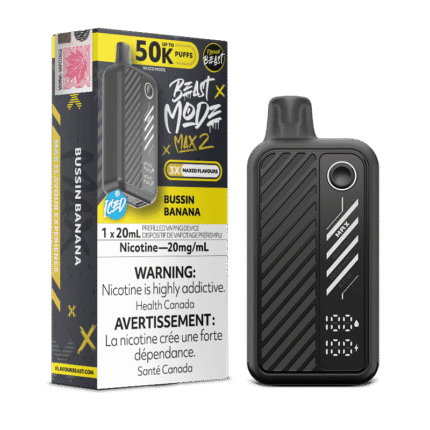 Beast Mode Max 2 50K Bussin Banana Iced By Flavour Beast - DISPOSABLE - Mister Vapor