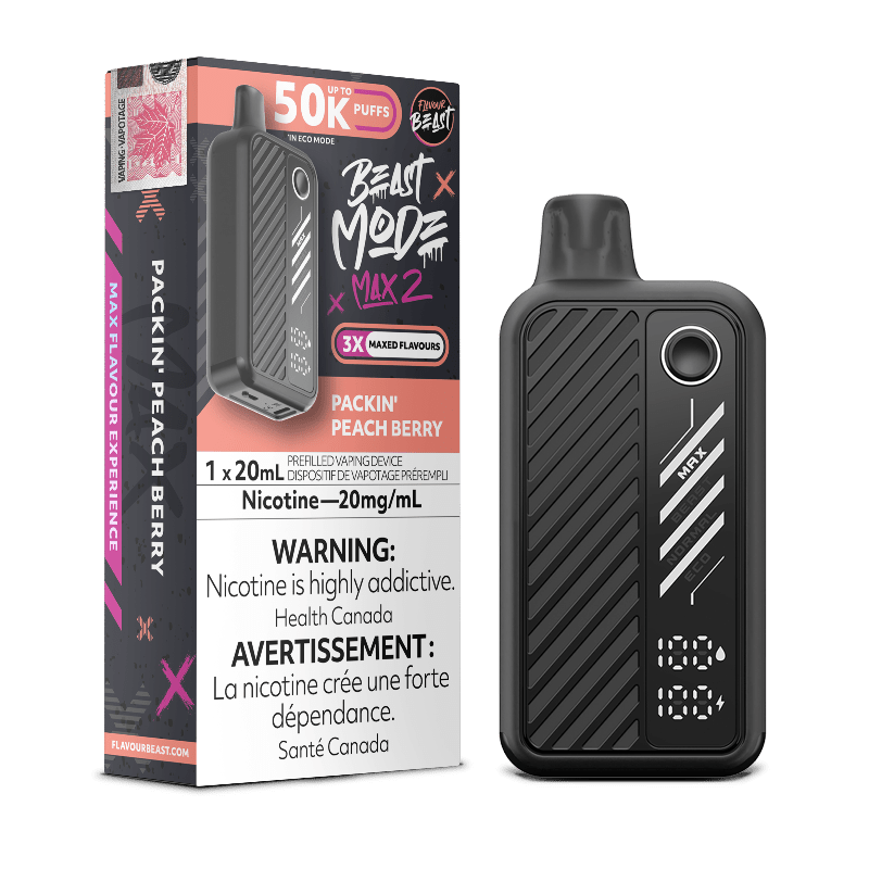 Beast Mode Max 2 50K Packin' Peach Berry By Flavour Beast - DISPOSABLE - Mister Vapor