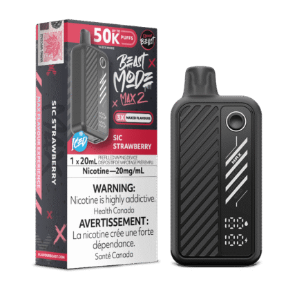 Beast Mode Max 2 50K Sic Strawberry Iced By Flavour Beast - DISPOSABLE - Mister Vapor