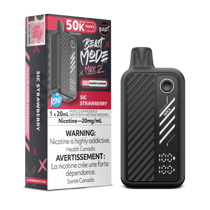Beast Mode Max 2 50K Sic Strawberry Iced By Flavour Beast - DISPOSABLE - Mister Vapor