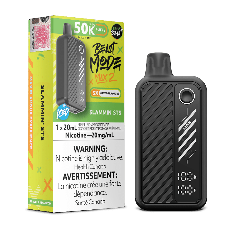 Beast Mode Max 2 50K Slammin' Sts Iced By Flavour Beast - DISPOSABLE - Mister Vapor