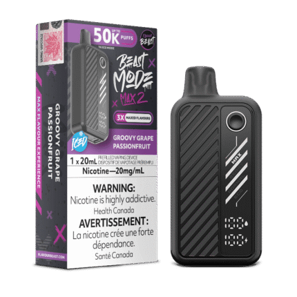 Beast Mode Max 2 50K Groovy Grape Passionfruit Iced By Flavour Beast - DISPOSABLE - Mister Vapor