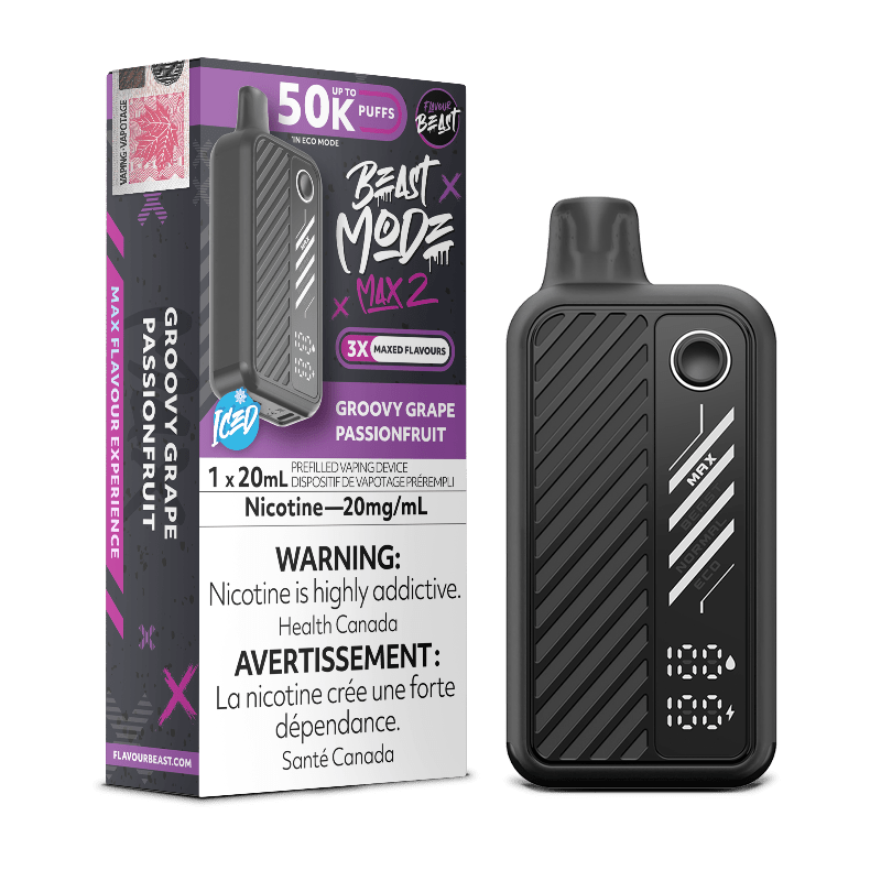 Beast Mode Max 2 50K Groovy Grape Passionfruit Iced By Flavour Beast - DISPOSABLE - Mister Vapor