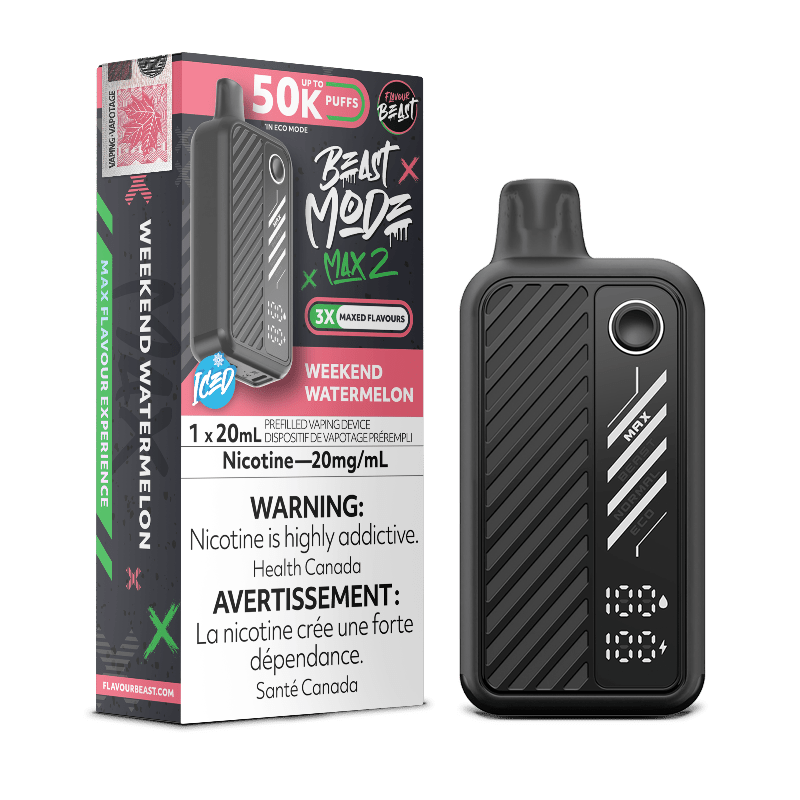 Beast Mode Max 2 50K Weekend Watermelon Iced By Flavour Beast - DISPOSABLE - Mister Vapor