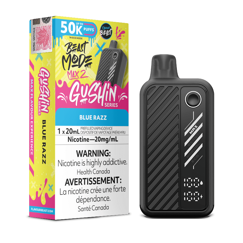 Beast Mode Max 2 50K Gushin Series Blue Razz By Flavour Beast - DISPOSABLE - Mister Vapor