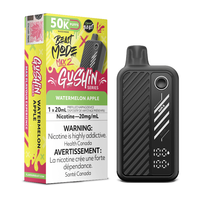Beast Mode Max 2 50K Gushin Series Watermelon Apple By Flavour Beast - DISPOSABLE - Mister Vapor