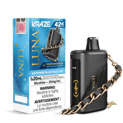 Kraze Luna 42K Sapphire Blue Razz Ice Disposable Vape - DISPOSABLE - Mister Vapor