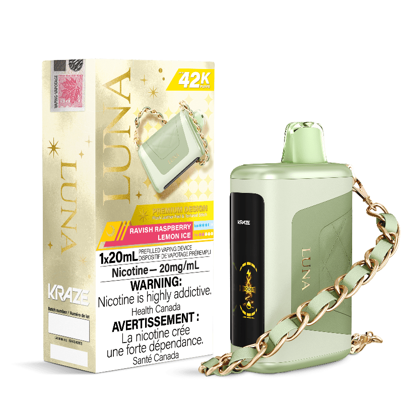 Kraze Luna 42K Ravish Raspberry Lemon Ice Disposable Vape - DISPOSABLE - Mister Vapor