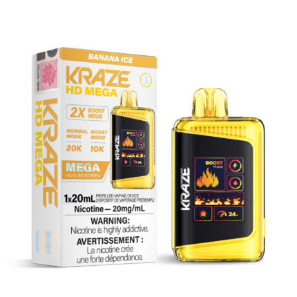 Kraze HD Mega Banana Ice (20K Puffs) Disposable Vape - DISPOSABLE - Mister Vapor