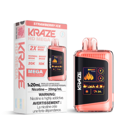 Kraze HD Mega Strawberry Ice (20K Puffs) Disposable Vape - DISPOSABLE - Mister Vapor