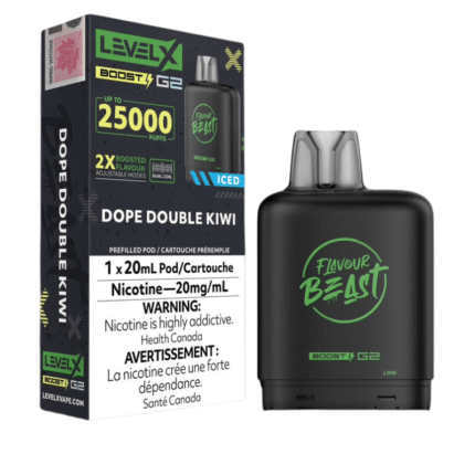 Level X G2 Boost Flavour Beast Pods - Dope Double Kiwi Iced, 25k Puffs - Pods - Mister Vapor