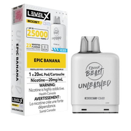 Level X G2 Boost Flavour Beast Pods - Epic Banana Iced, 25k Puffs - Pods - Mister Vapor