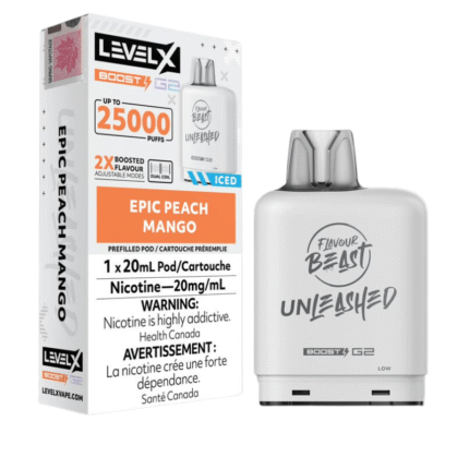 Level X G2 Boost Flavour Beast Pods - Epic Peach Mango Iced, 25k Puffs - Pods - Mister Vapor