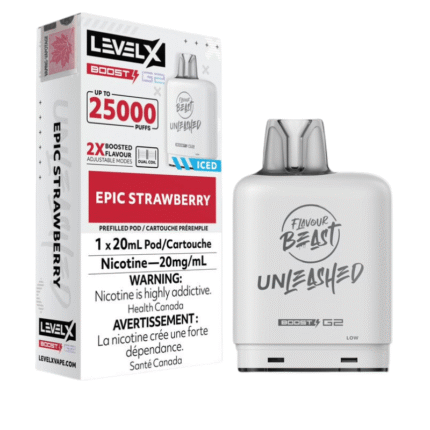 Level X G2 Boost Flavour Beast Pods - Epic Strawberry Iced, 25k Puffs - Pods - Mister Vapor