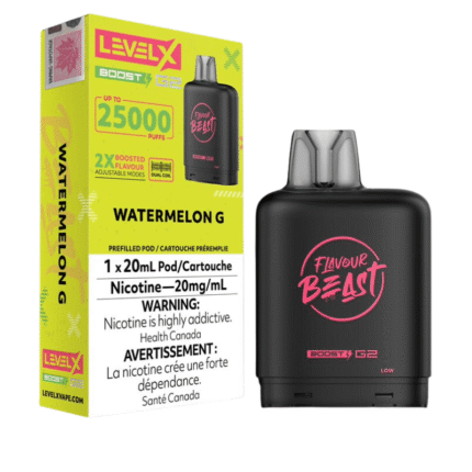 Level X G2 Boost Flavour Beast Pods - Watermelon G, 25k Puffs - Pods - Mister Vapor