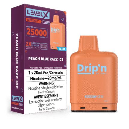 Level X G2 Boost Drip'n Pods - Peach Blue Razz Ice, 25k Puffs - PODS - Mister Vapor