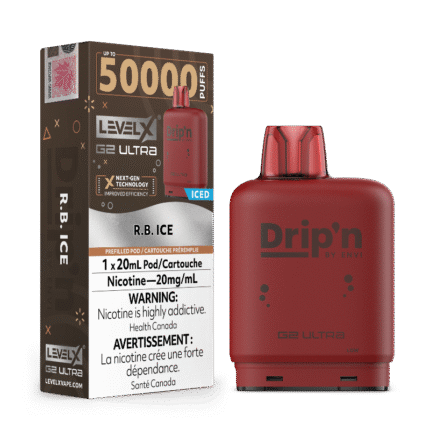 Level X G2 Ultra Drip'n Pods - R.B Ice, 50K Puffs - PODS - Mister Vapor