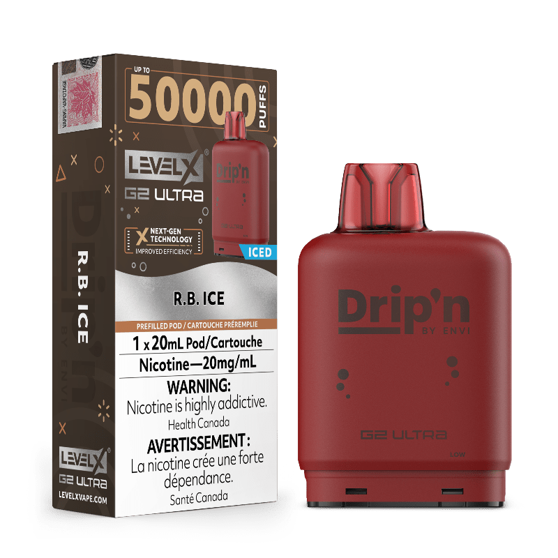 Level X G2 Ultra Drip'n Pods - R.B Ice, 50K Puffs - PODS - Mister Vapor