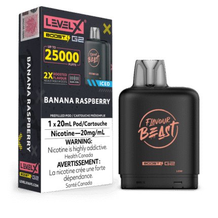 Level X G2 Boost Flavour Beast Pods - Banana Raspberry Ice, 25k Puffs - Pods - Mister Vapor