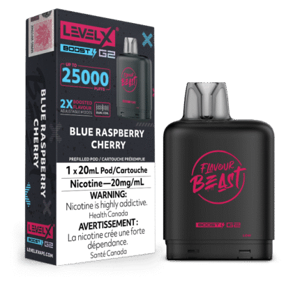 Level X G2 Boost Flavour Beast Pods - Blue Raspberry Cherry, 25k Puffs - Pods - Mister Vapor