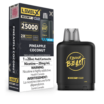 Level X G2 Boost Flavour Beast Pods - Pineapple Coconut Iced, 25k Puffs - Pods - Mister Vapor