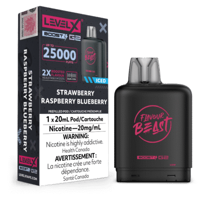 Level X G2 Boost Flavour Beast Pods - Strawberry Raspberry Blueberry Iced, 25k Puffs - Pods - Mister Vapor