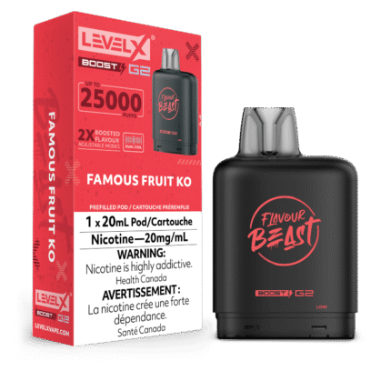 Level X G2 Boost Flavour Beast Pods - Famous Fruit KO, 25k Puffs - Pods - Mister Vapor