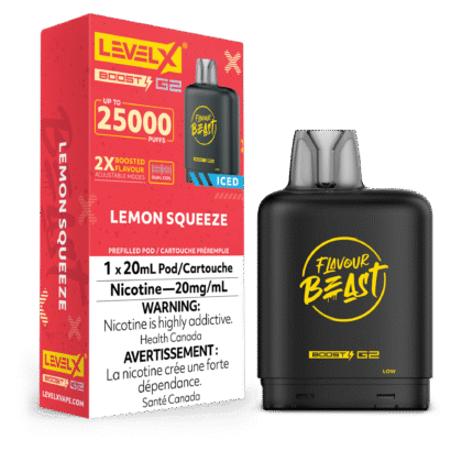 Level X G2 Boost Flavour Beast Pods - Lemon Squeeze Iced, 25k Puffs - Pods - Mister Vapor