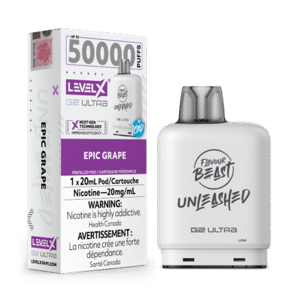 Level X G2 Ultra Flavour Beast Unleashed Pods - Epic Grape Ice, 50K Puffs - PODS - Mister Vapor