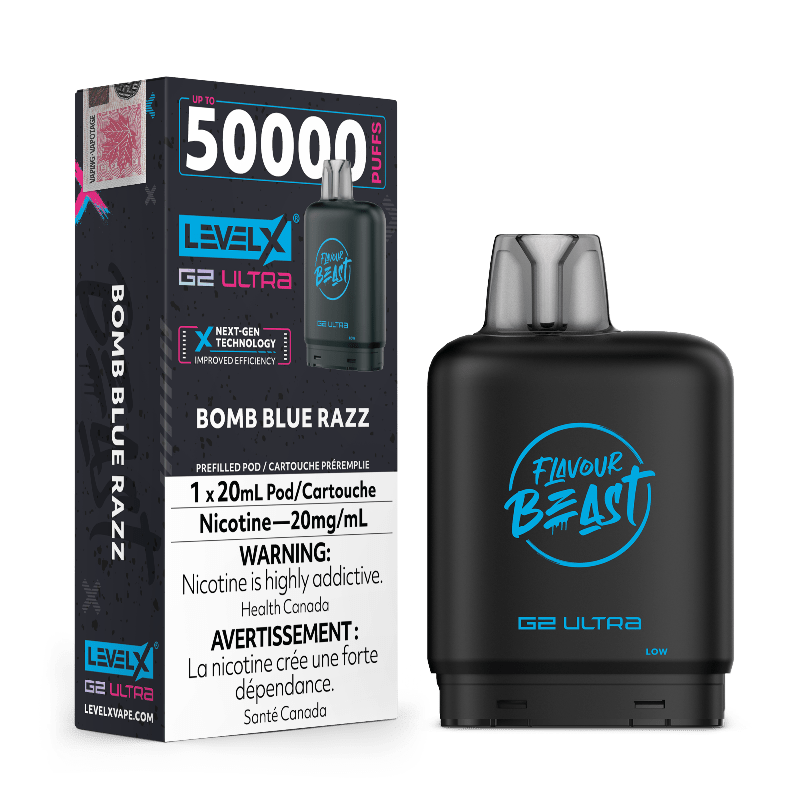 Level X G2 Ultra Flavour Beast Pods - Bomb Blue Razz, 50K Puffs - PODS - Mister Vapor