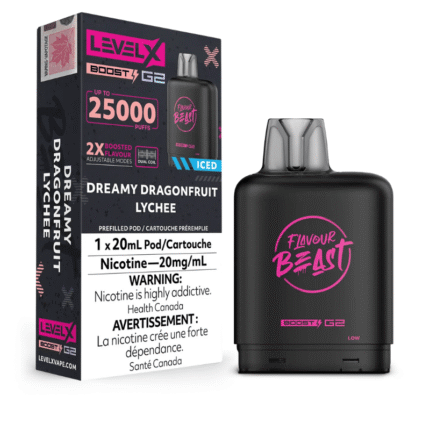 Level X G2 Boost Flavour Beast Pods - Dreamy Dragonfruit Lychee Iced, 25k Puffs - Pods - Mister Vapor