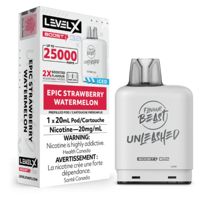 Level X G2 Boost Flavour Beast Pods - Epic Strawberry Watermelon Iced, 25k Puffs - Pods - Mister Vapor