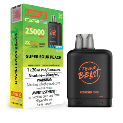 Level X G2 Boost Flavour Beast Pods - Super S.Peach Iced, 25k Puffs - Pods - Mister Vapor