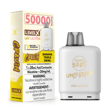 Level X G2 Ultra Flavour Beast Pods - Cravin' Banana Triple Swirl, 50K Puffs - PODS - Mister Vapor