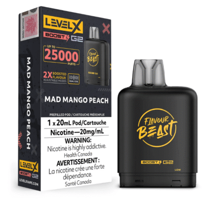 Level X G2 Boost Flavour Beast Pods - Mad Mango Peach, 25k Puffs - Pods - Mister Vapor