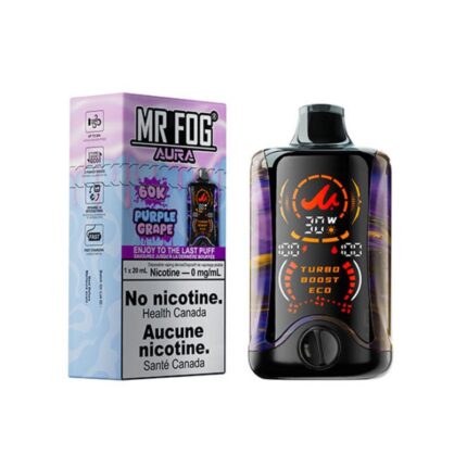 Mr Fog Aura 60K Disposable Vape Nicotine Free - Purple Grape - DISPOSABLE - Mister Vapor