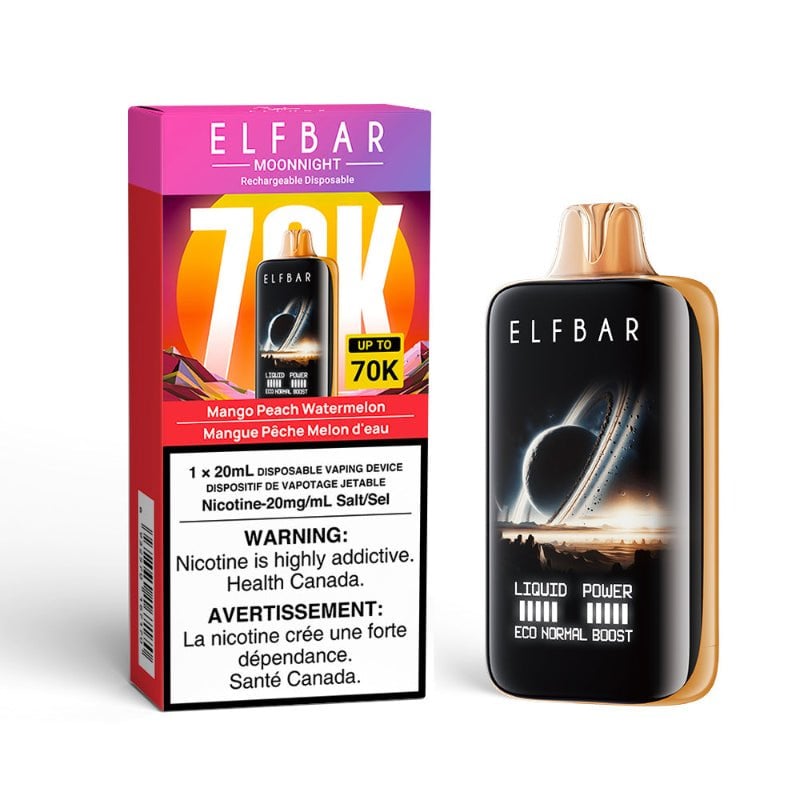 Elf Bar MoonNight Mango Peach Watermelon 70K Disposable Vape - DISPOSABLE - Mister Vapor