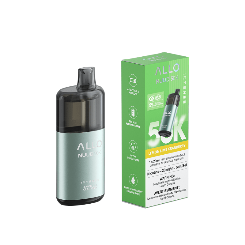 Allo NUUD Lemon Lime Cranberry 50K Intense Disposable Vape - DISPOSABLE - Mister Vapor