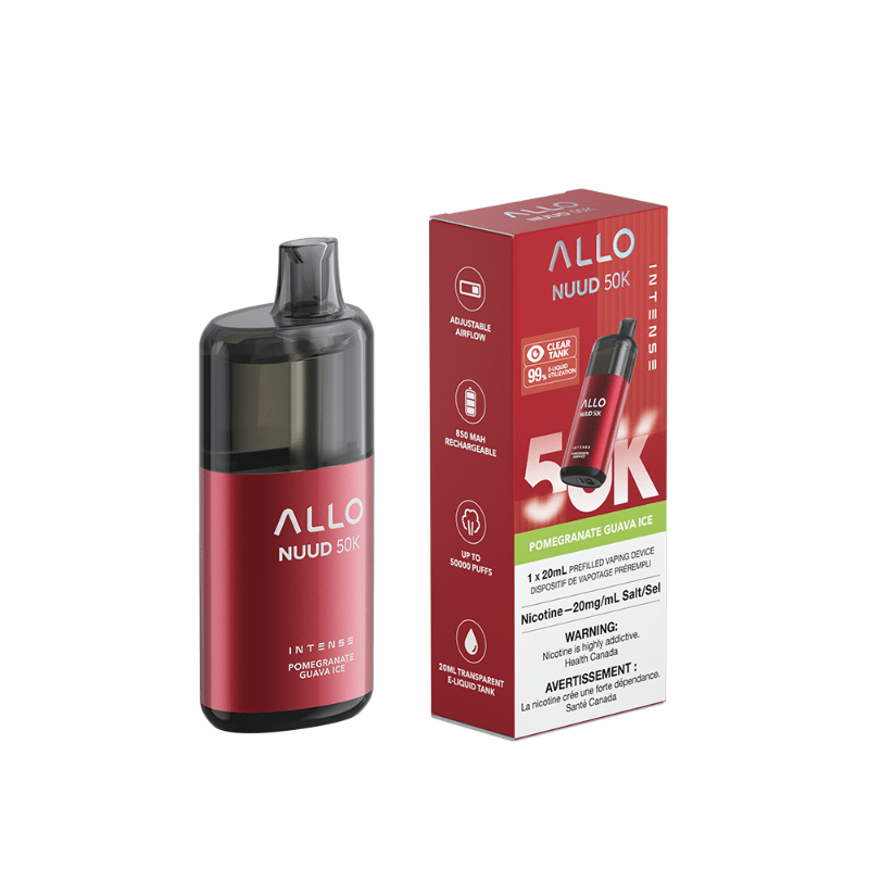 Allo NUUD Pomegranate Guava Ice 50K Intense Disposable Vape - DISPOSABLE - Mister Vapor
